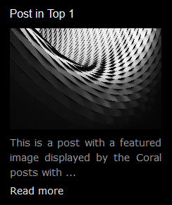 Coral posts with thumbnail widget in the Coraldarkpro wordpress theme 2