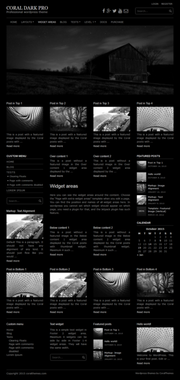 Coral Dark pro responsive wordpress theme with slideshow