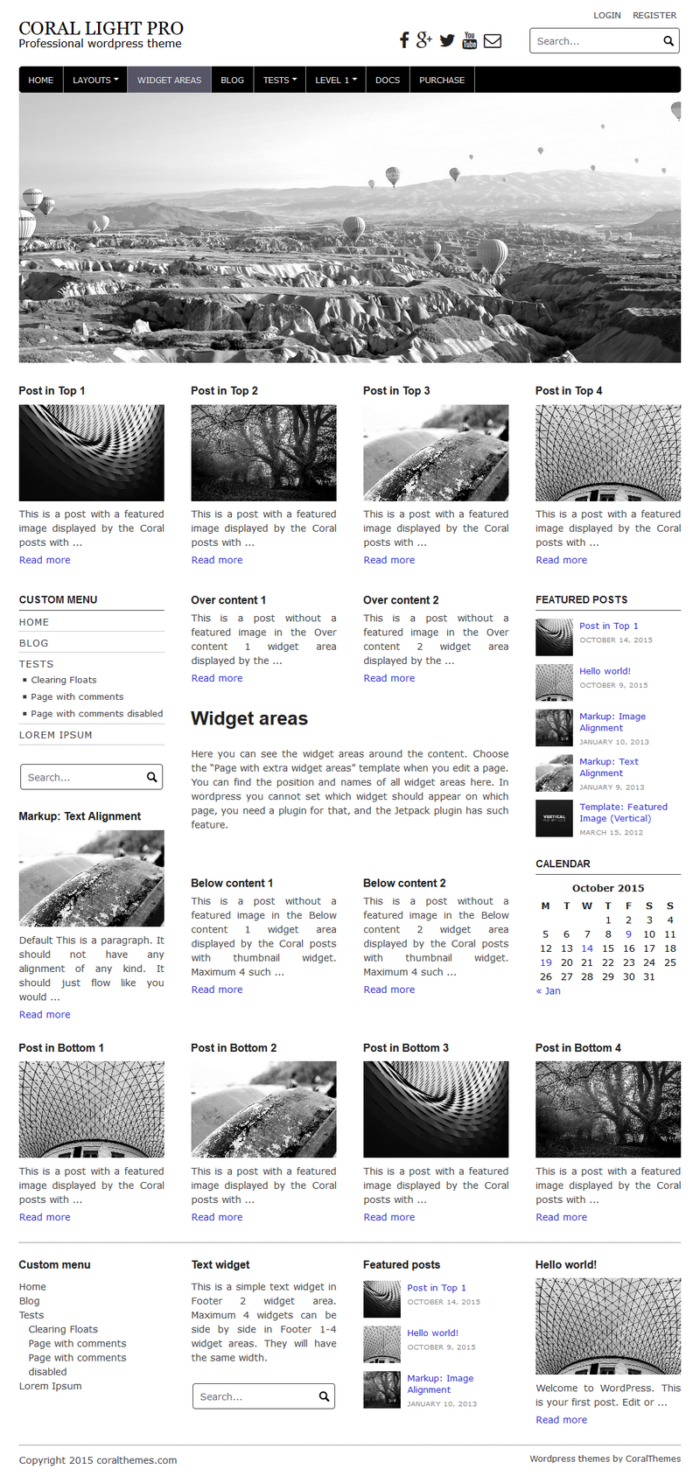 Coral light pro responsive wordpress theme with slideshow